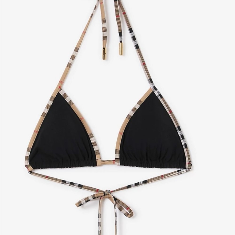 Burberry Black and Checkered Bikini Top